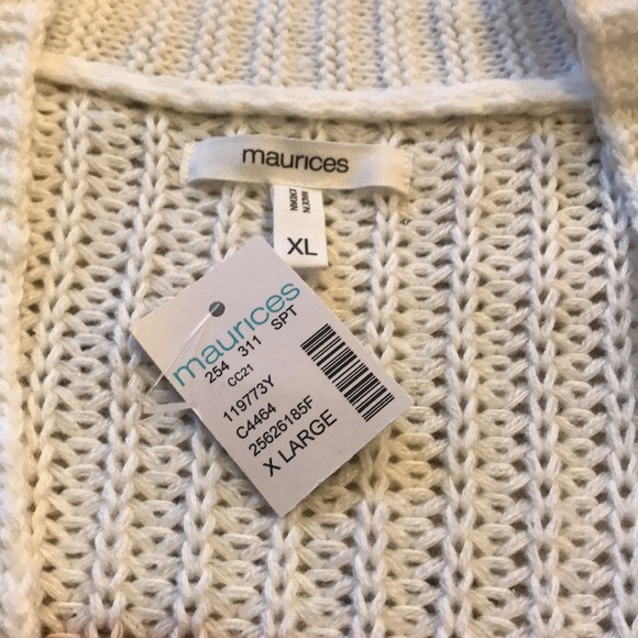 XL Cable Knit Colourblock Open Front Cardigan - Picture 14 of 14